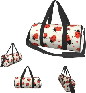 Gym Bags Small Ladybugs Pattern Duffel Bag Overnight Bag with Shoe Compartment Carryon Bag for Men Women