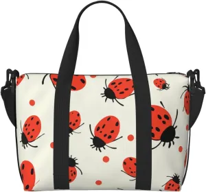 Gym Bags Small Ladybugs Pattern Duffel Bag Overnight Bag with Shoe Compartment Carryon Bag for Men Women