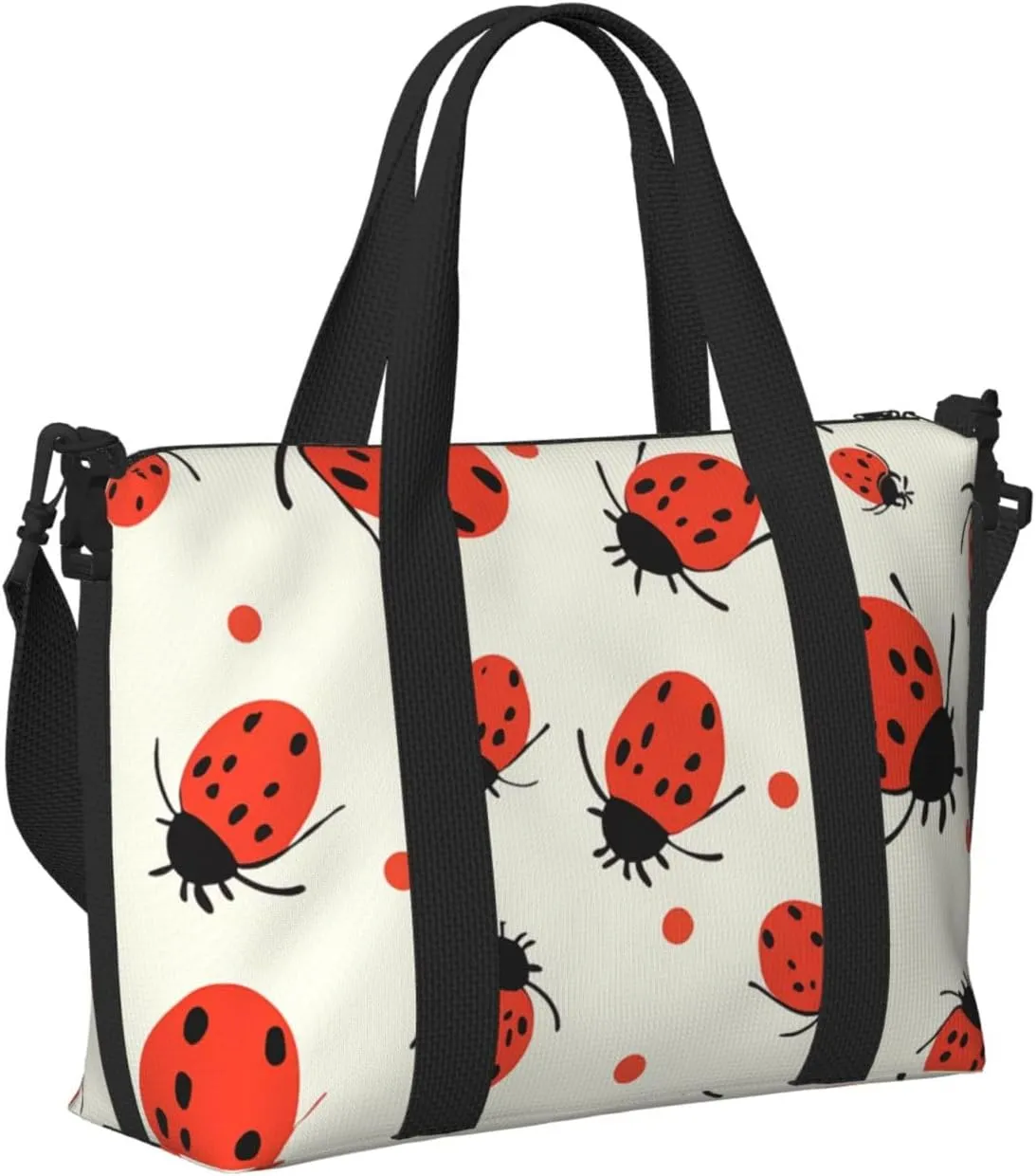 Gym Bags Small Ladybugs Pattern Duffel Bag Overnight Bag with Shoe Compartment Carryon Bag for Men Women