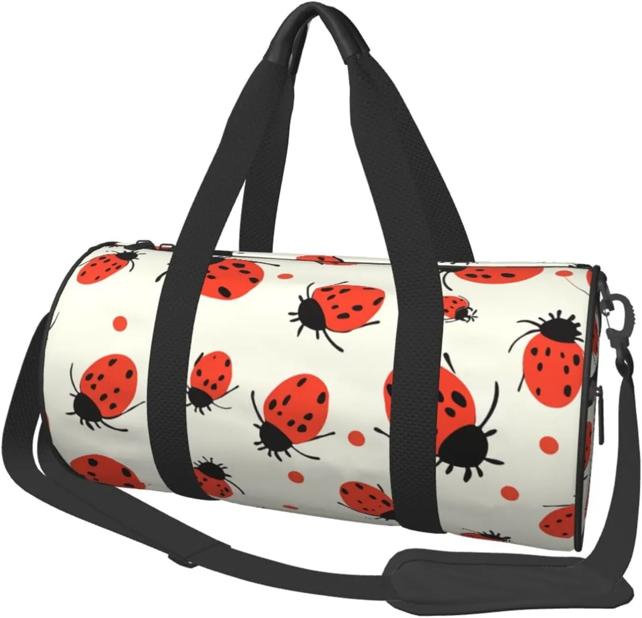 Gym Bags Small Ladybugs Pattern Duffel Bag Overnight Bag with Shoe Compartment Carryon Bag for Men Women