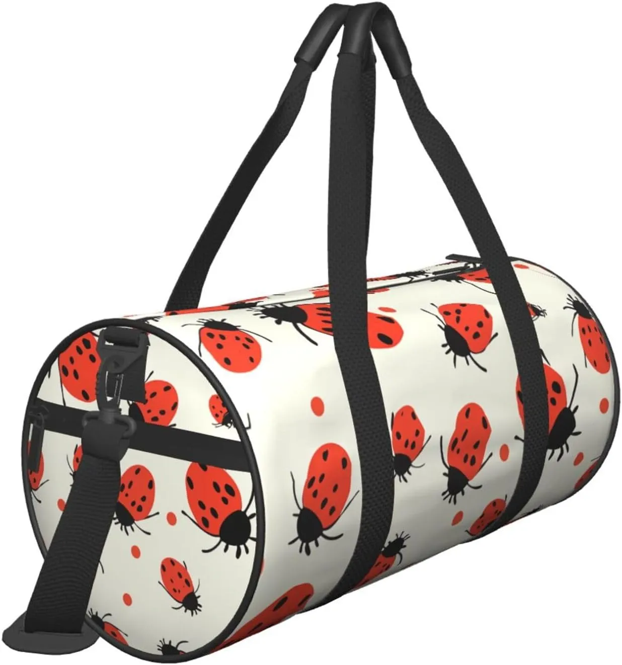 Gym Bags Small Ladybugs Pattern Duffel Bag Overnight Bag with Shoe Compartment Carryon Bag for Men Women