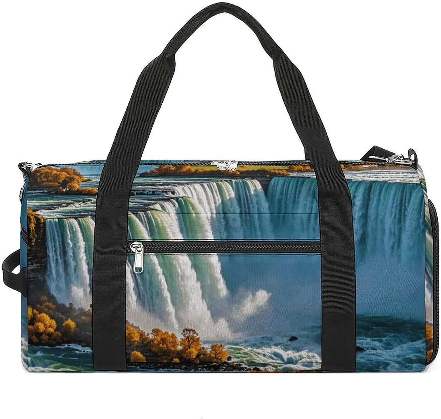 Gym Bags Small Niagara Fall Duffel Bag Overnight Bag with Shoe Compartment Carryon Bag for Men Women