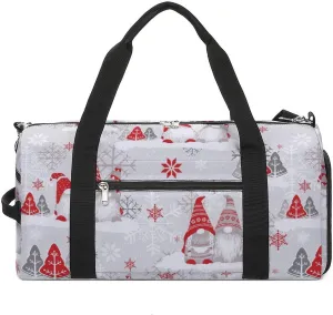 Gym Duffel Bag with Shoe Compartment Wet Pocket, Christmas Trees Travel Bag for Men Women