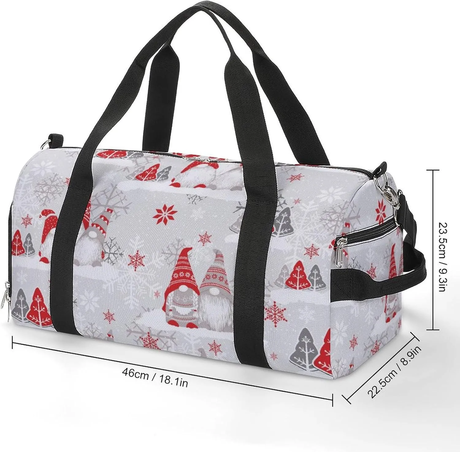 Gym Duffel Bag with Shoe Compartment Wet Pocket, Christmas Trees Travel Bag for Men Women