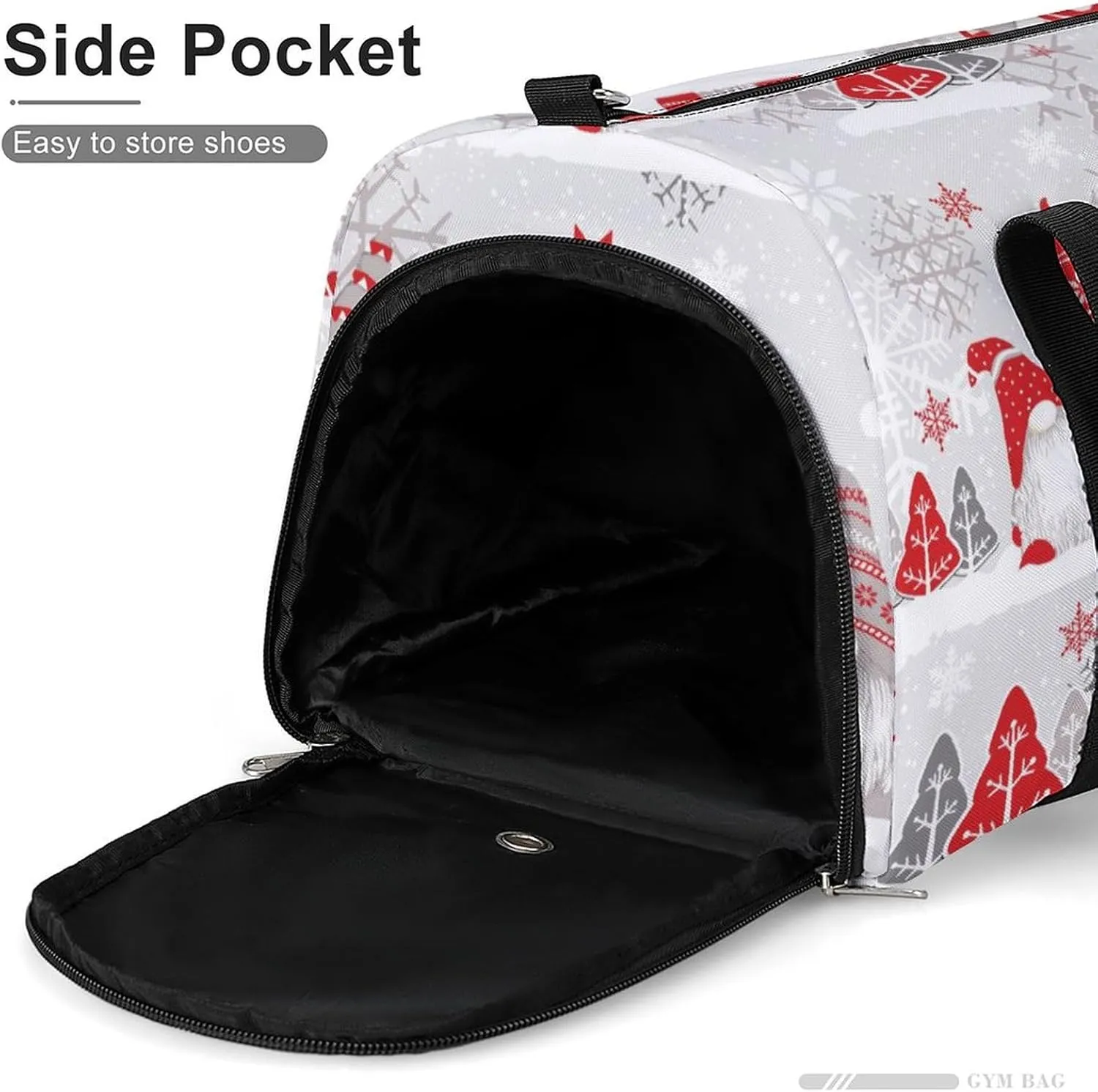 Gym Duffel Bag with Shoe Compartment Wet Pocket, Christmas Trees Travel Bag for Men Women