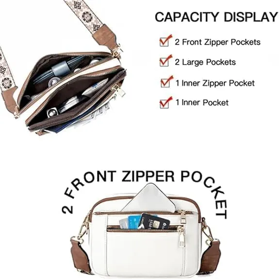 Handmade Colorful Straps Crossbody Leather Bags & Purse, with Guitar Strap, Vegan Leather Small Crossbody Bags (04,M)