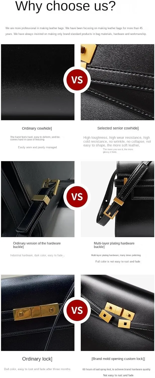 Handmade Genuine Leather Crossbody Bag, Magnetic Closure, Adjustable Strap Multiple Color&Texture Annual New