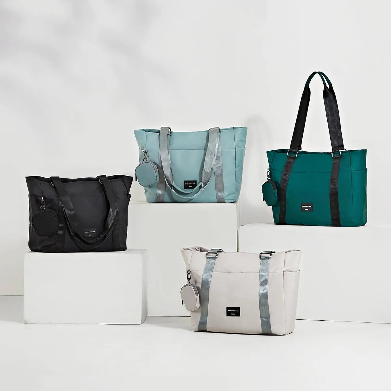 Hanke Laptop Tote - Lightweight Nylon Shoulder Bag for Work, Travel, Sports & Gym (Jungle Green)