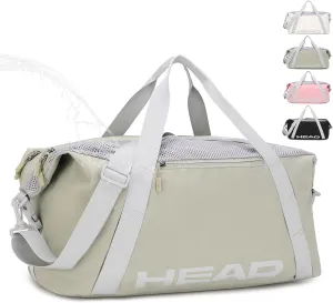 HEAD 45L Waterproof Gym Duffel Bag for Women & Men, Large Capacity Crossbody Sport Travel Bags for Fitness/Yoga, Lightweight Shoulder Tote Bag for Weekender Overnight/Business Workout(Green)