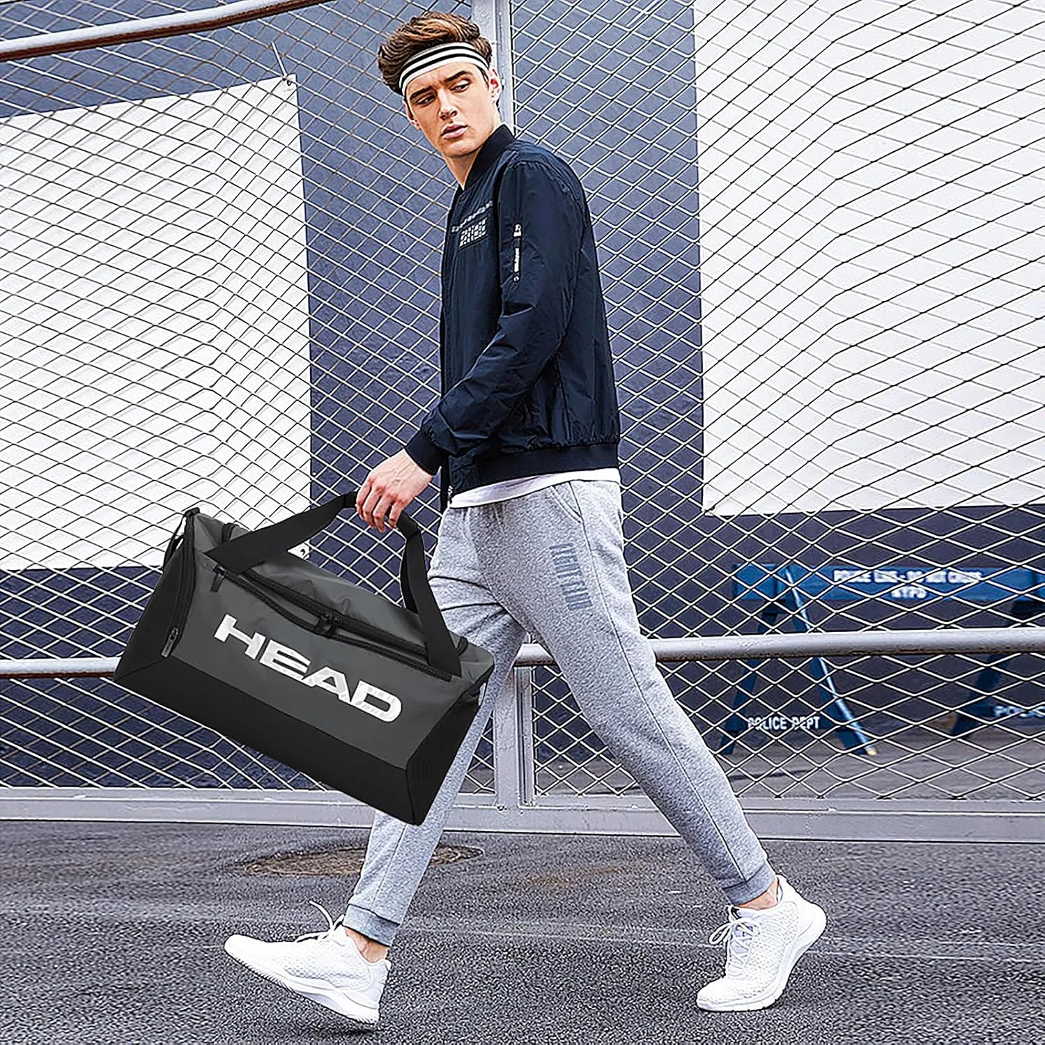 HEAD 45L Waterproof Tennis Duffel Bag for Men, Large Capacity Sports Gym Bags with Shoes Compartment, Lightweight Crossbody Duffle Bag for Business/Workout/Fitness/Weekender/Overnight