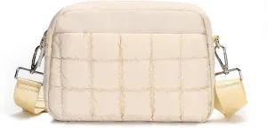 Herald Small Puffer Crossbody Bags for Women, Lightweight Nylon Quilted Shoulder Purse Handbag with Multiple Pockets