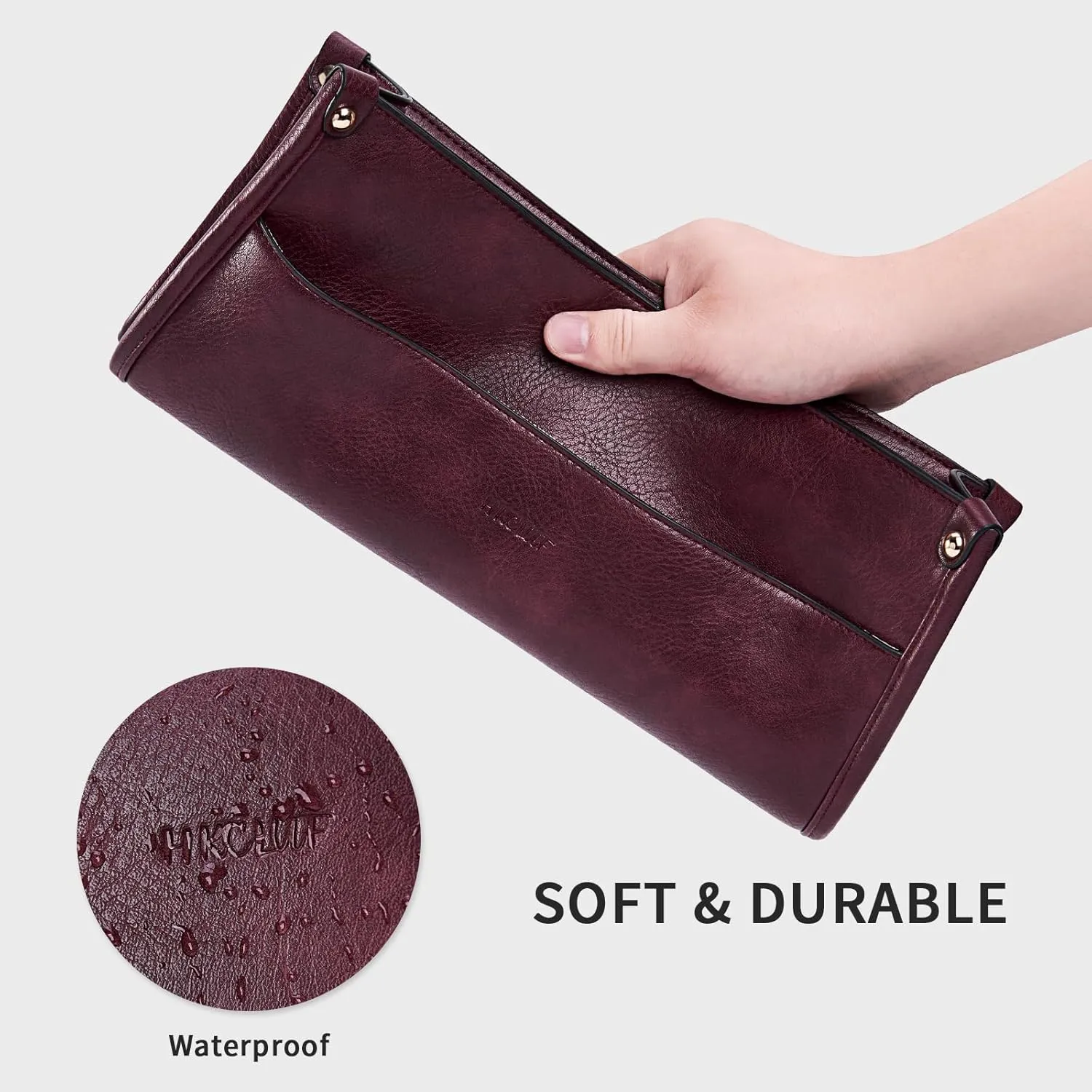 HKCLUF Crossbody Bags for Women Trendy Vegan Leather Hobo Handbags With 2PCS Adjustable Guitar Strap Shoulder Bucket Bags