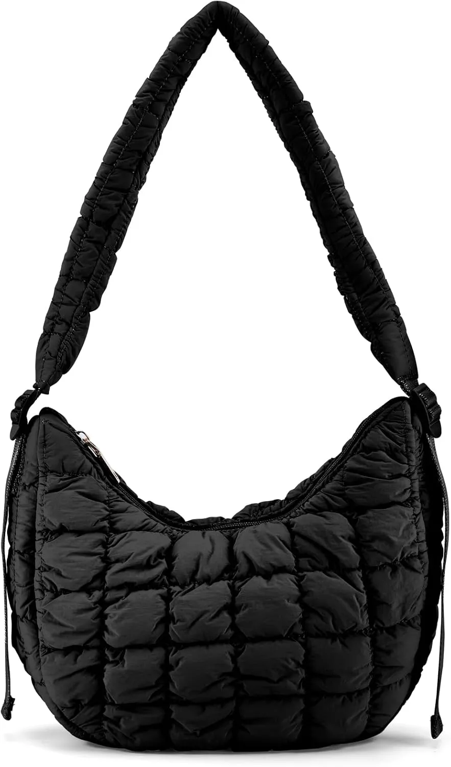 HOMIEE Tote Bag for Women, Quilted Carryall Puffer Shoulder Bag Lightweight Quilted Padding Hobo Bag Handbags Puff Purse