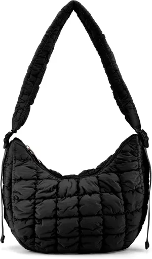 HOMIEE Tote Bag for Women, Quilted Carryall Puffer Shoulder Bag Lightweight Quilted Padding Hobo Bag Handbags Puff Purse