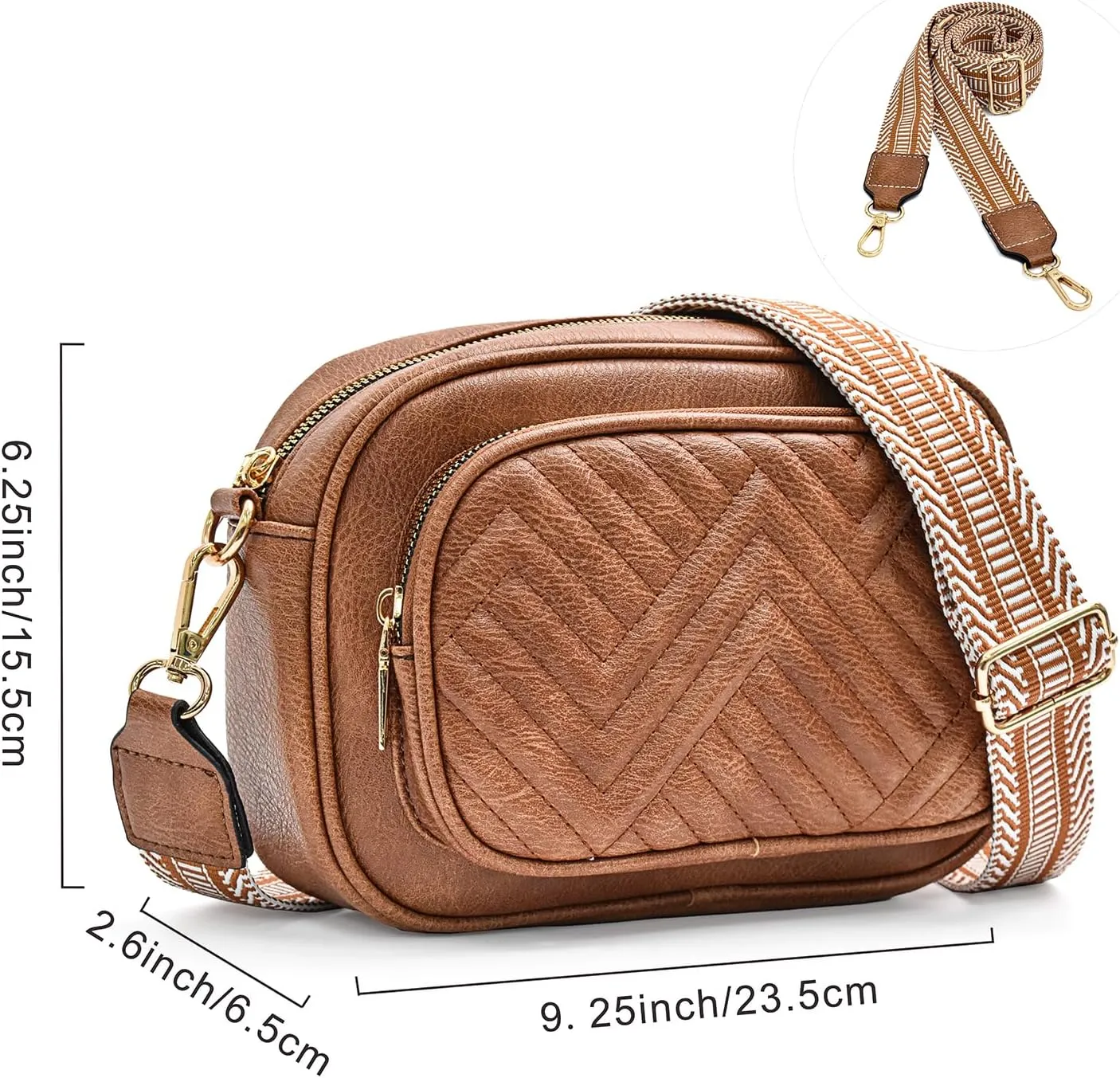 I IHAYNER Small Quilted Crossbody Bags for Women Vegan Leather Purses Designer Shoulder Handbags with Colored Shoulder Strap