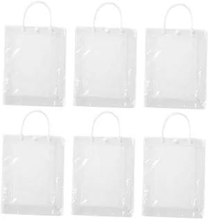 IMIKEYA 6Pcs Clear Handbags for DIY Painting Activities Transparent Tote Bags for Parent Fun for Classroom Projects and