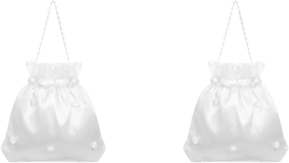 IMIKEYA Wedding Bags Satin Bridal Wedding Money Bag Bridal Purse Dolly Bag