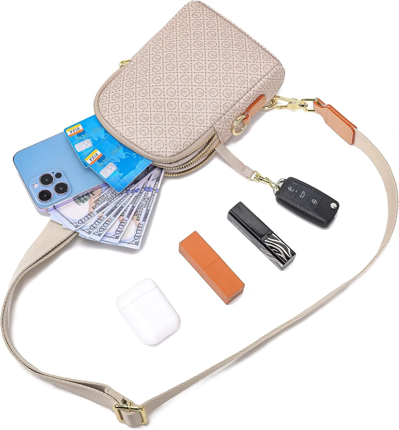 INICAT Travel Small Sling Bag Leather Crossbody Bags for Women Fanny Packs Cross Body Bag for Woman Cross Body Purses