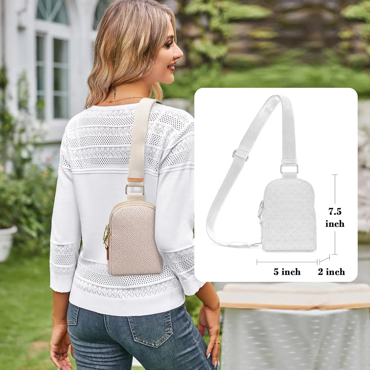 INICAT Travel Small Sling Bag Leather Crossbody Bags for Women Fanny Packs Cross Body Bag for Woman Cross Body Purses