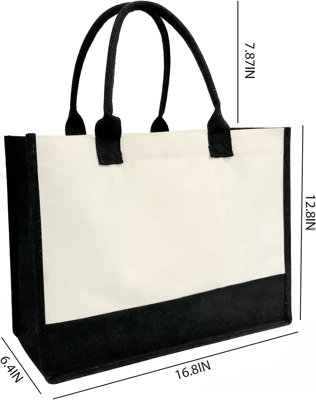 Initial Canvas Tote Bag for Women, Beach Bag with Inner Zipper Pocket Personalized Gifts for Wedding, Birthday