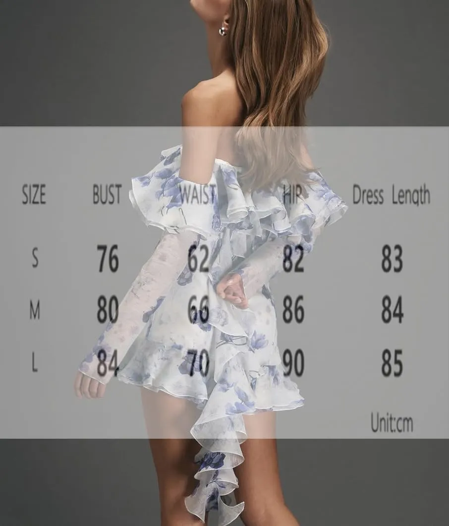 Irregular Ribbon Tube Top Dress, Women's Strapless Floral Mini Dress, 2025 Summer Sweet Cute Casual Dresses