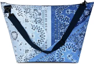 iscream 23.5" x 16" Weekender Travel Tote Bag with Vibrant Nylon Exterior and Adjustable Strap - Bandana Denim