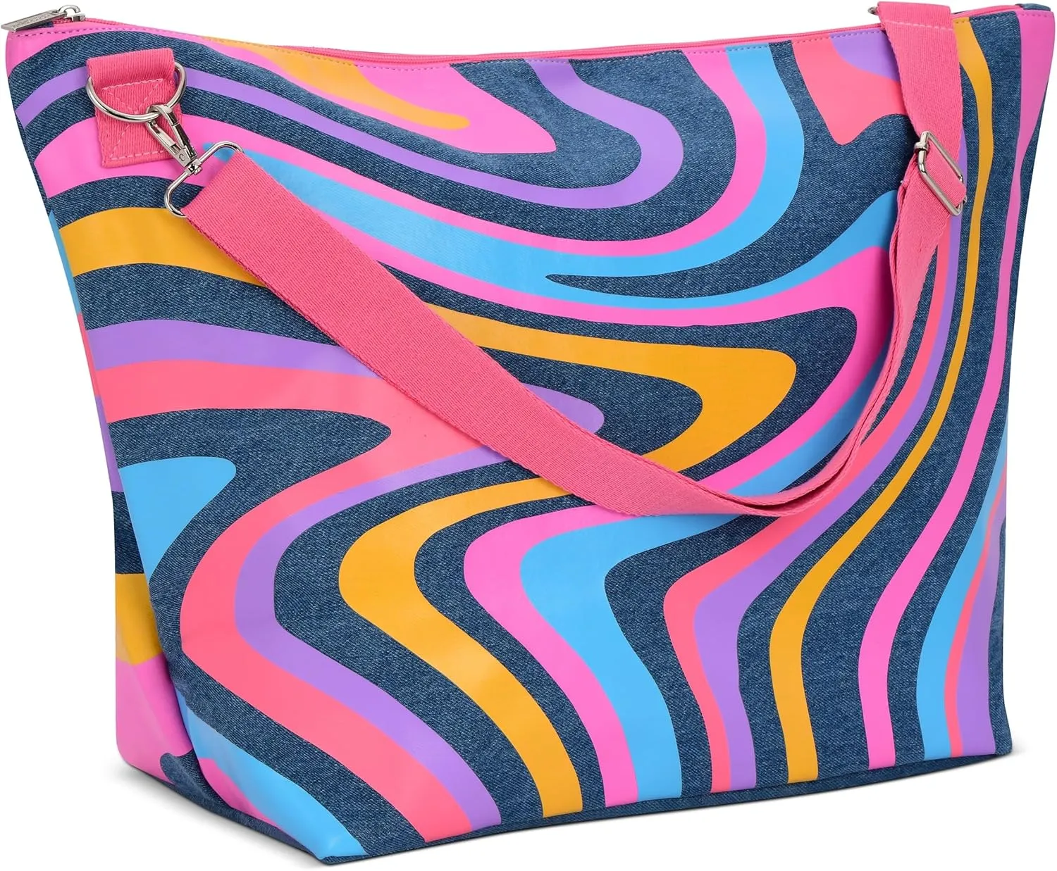 iscream Girls' Weekender Travel Tote Bag with Adjustable Strap and Interior Zipper Pocket - Live Pink Collection