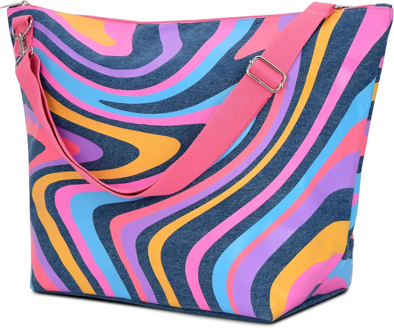 iscream Girls' Weekender Travel Tote Bag with Adjustable Strap and Interior Zipper Pocket - Live Pink Collection