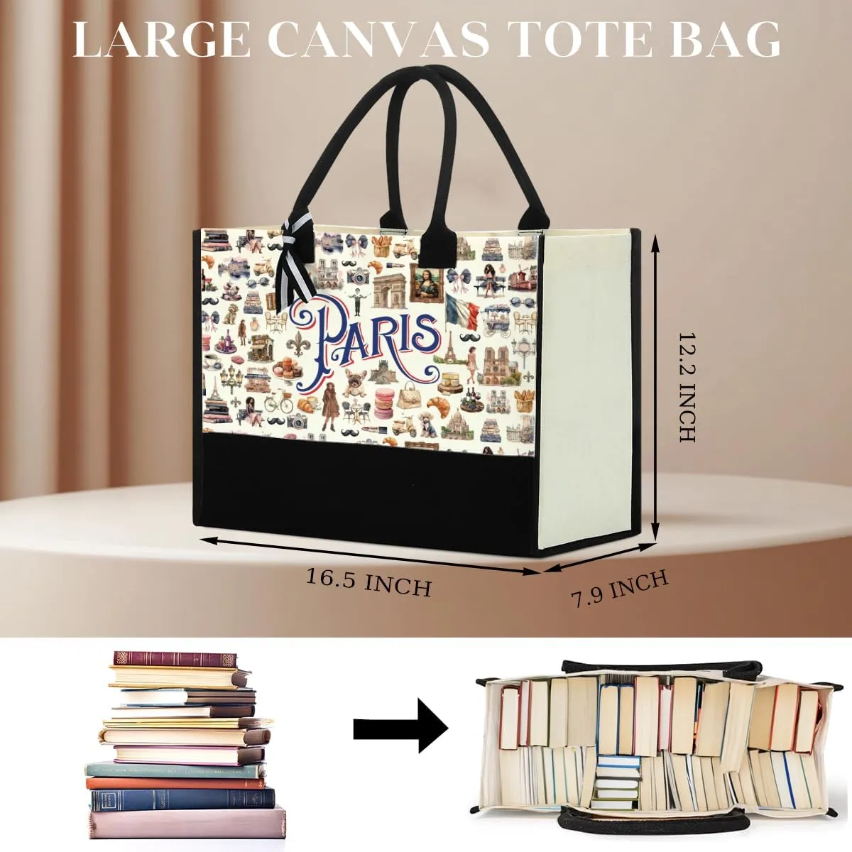 Italy Chicago New York Las Vegas Paris Gifts for Women Canvas Tote Bag