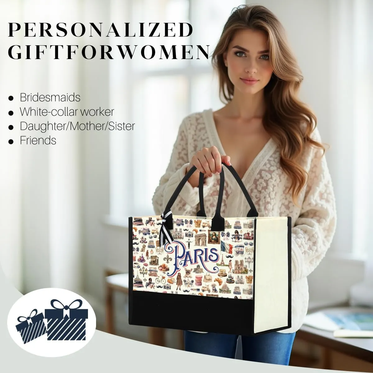 Italy Chicago New York Las Vegas Paris Gifts for Women Canvas Tote Bag