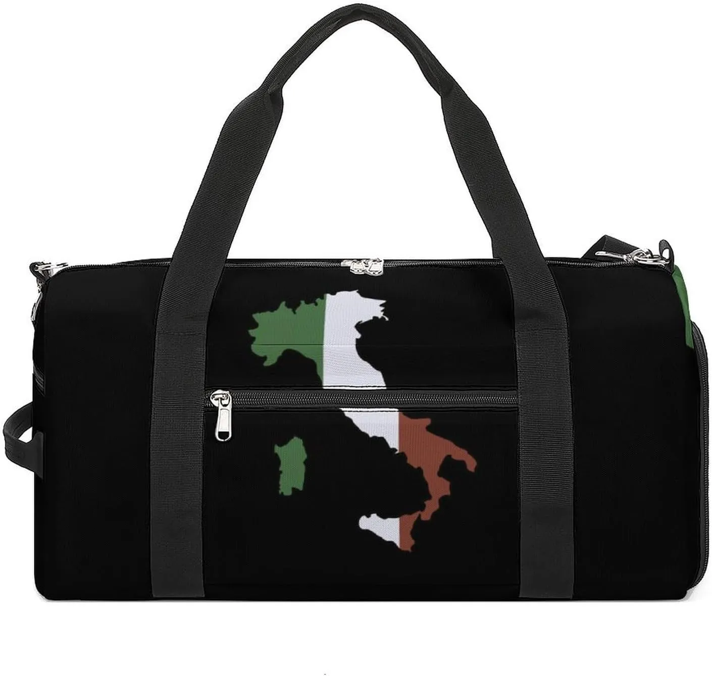 Italy Map Flag Gym Bag for Men Women Travel Duffle Bags with Shoes Compartment Swim Dance Yoga