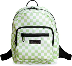 Jadyn Mini Backpack for Women, Small Backpack Purse for Women, Mini Travel Bag, 8.5 Liter Daypack, Millie Backpack with Cute Designs (Checkered Green)