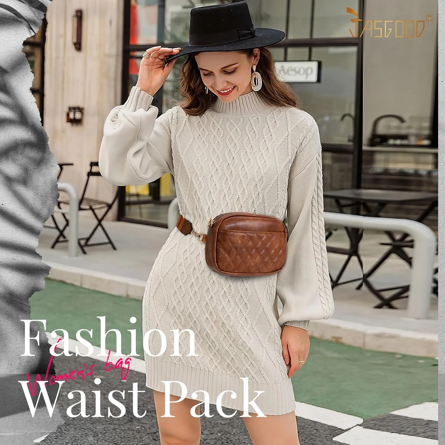 JASGOOD Crossbody Bags for Women, Leather Shoulder Purse and Handbags with Adjustable Strap