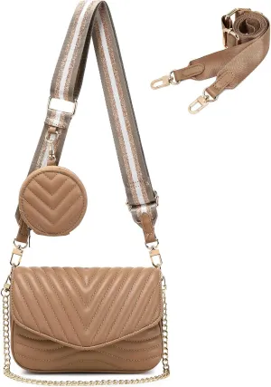 JEEHAN Quilted Crossbody Bags for women Designer Shoulder Handbags Small Purse