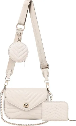 JEEHAN Quilted Crossbody Bags for women Designer Shoulder Handbags Small Purse