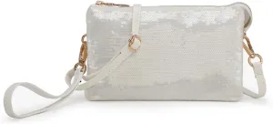 JEN & CO. Riley Sequin Small Crossbody Bags Wristlet Wallets Clutch Purses Shoulder Handbag for Women