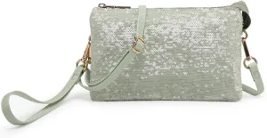 JEN & CO. Riley Sequin Small Crossbody Bags Wristlet Wallets Clutch Purses Shoulder Handbag for Women