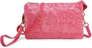 JEN & CO. Riley Sequin Small Crossbody Bags Wristlet Wallets Clutch Purses Shoulder Handbag for Women