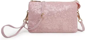 JEN & CO. Riley Sequin Small Crossbody Bags Wristlet Wallets Clutch Purses Shoulder Handbag for Women