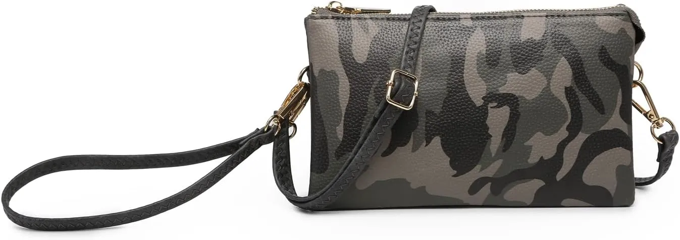 JEN & CO. Riley Small Crossbody Bags Vegan Leather Wristlet Wallets Clutch Purses Shoulder Handbag for Women