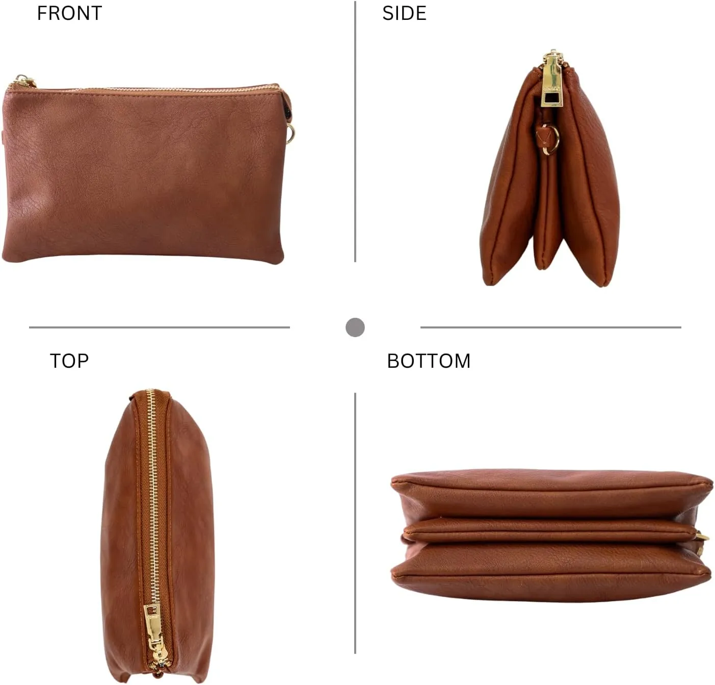 JEN & CO. Riley Small Crossbody Bags Vegan Leather Wristlet Wallets Clutch Purses Shoulder Handbag for Women