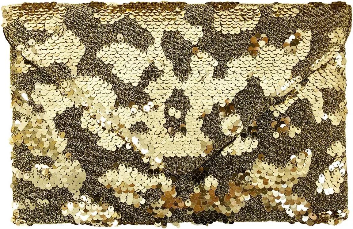 JNB Flat Sequin Envelope Clutch