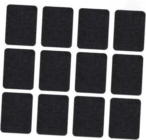 jojofuny 20PCS Black Ironing Patches for DIY Crafts Adhesive Denim Rectangles for Jeans Bags Jackets and Creative Repairs