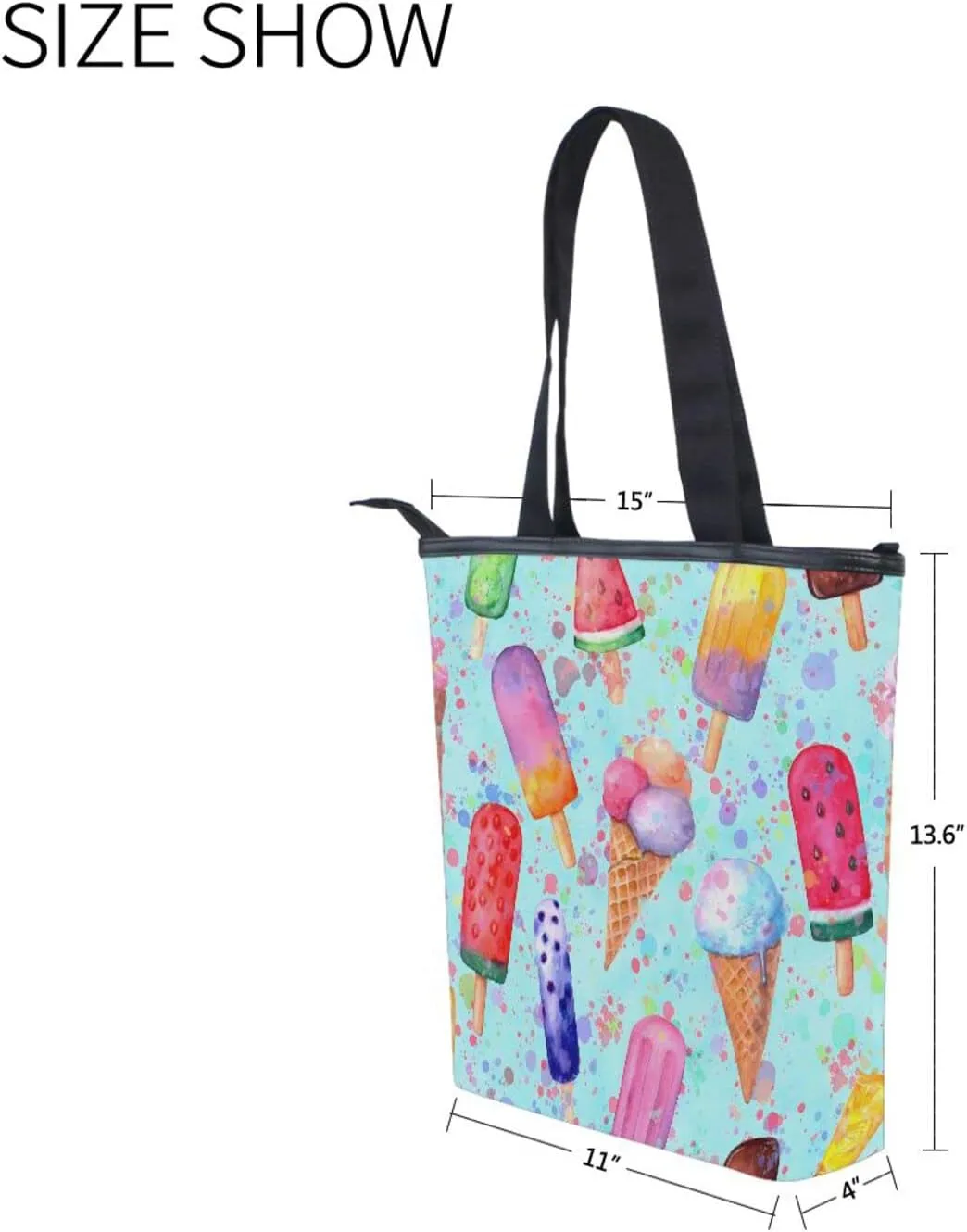 JSTEL Canvas Tote Bag for Women with Zipper,Lady Tote Bag Canvas Tote Purse Canvas Handbag for Work Travel