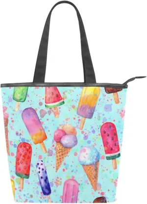 JSTEL Canvas Tote Bag for Women with Zipper,Lady Tote Bag Canvas Tote Purse Canvas Handbag for Work Travel