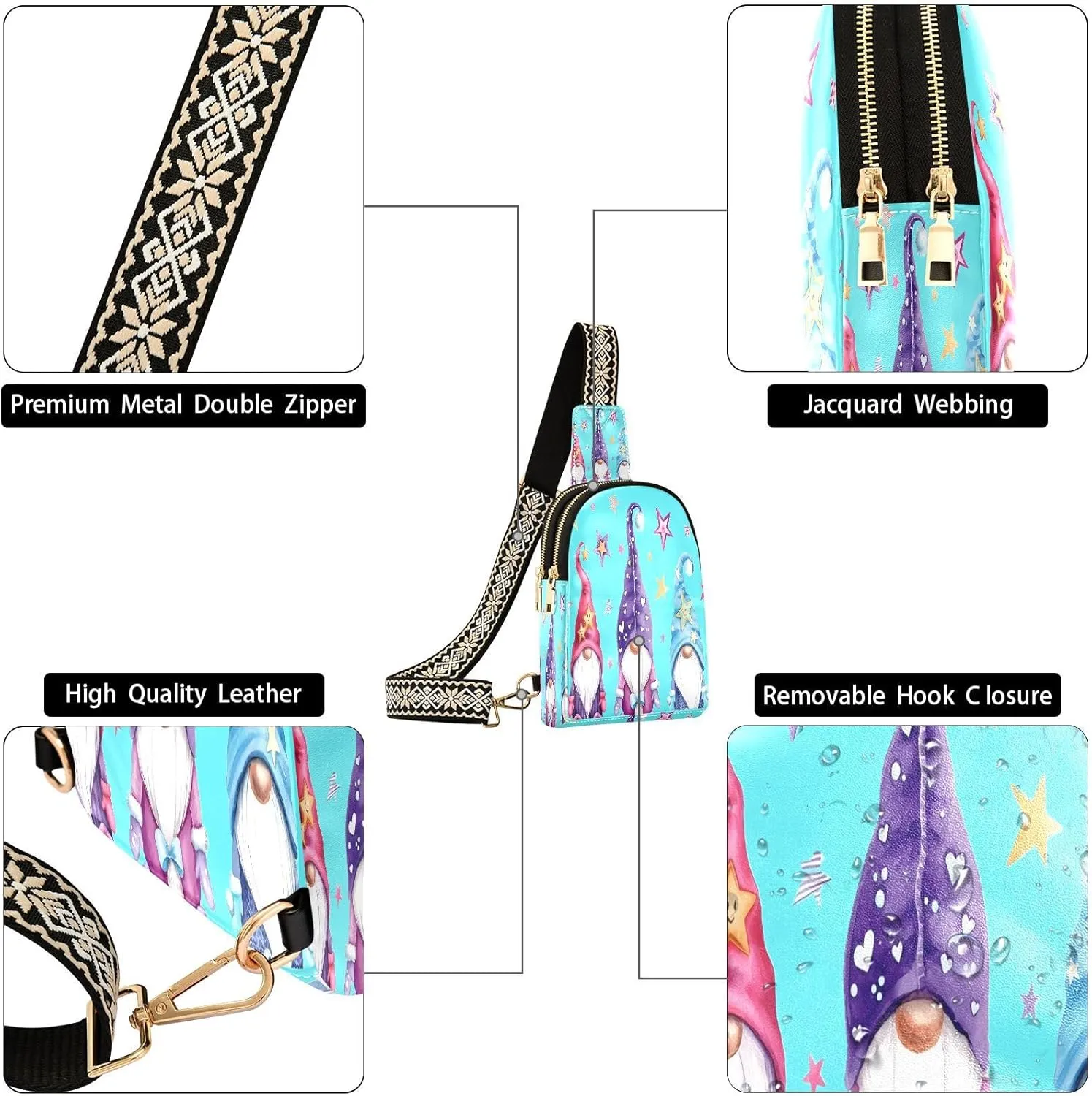 JSTEL Leather Crossbody Sling Bags for Women,Leather Crossbody Purses Leather Crossbody Bag Sling Purse