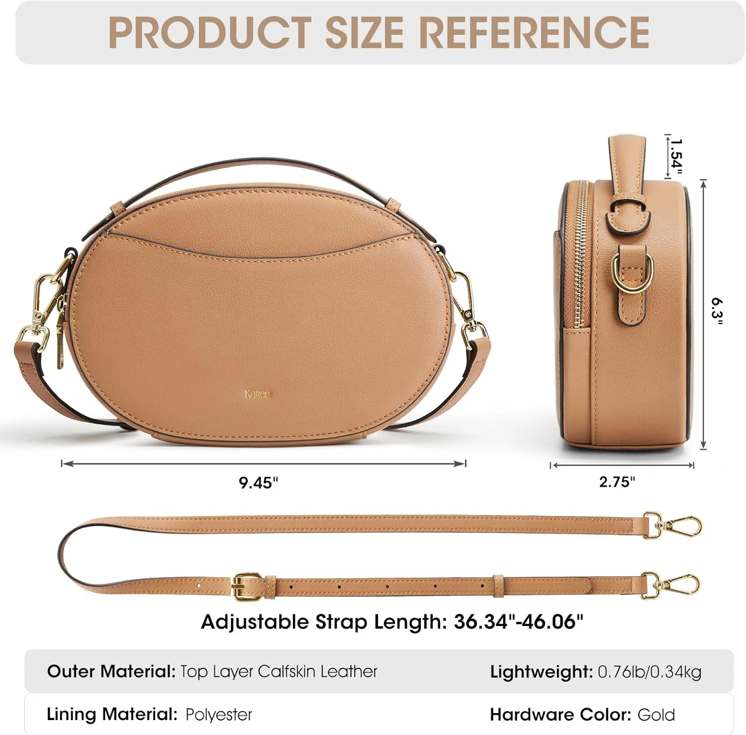 Kattee Crossbody Leather Bags for Women, Small Genuine Leather Cross Body Shoulder Bag for Woman Trendy Purse with Top Handle