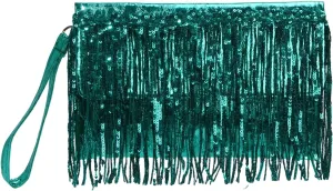 KUANG! Women Sparkling Glitter Evening Clutch Handbag Clutch Bag Sequin Tassels Purse Handbags for Party