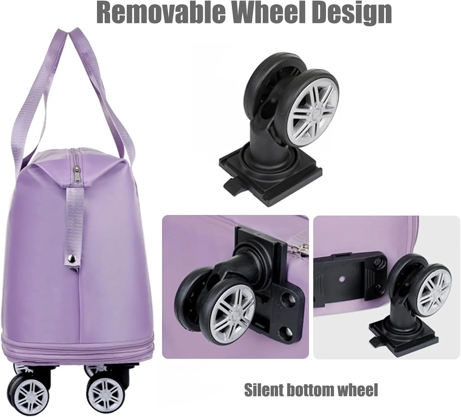 Kulken Travel Bag With Wheels, Expandable Large Capacity 2025 New Travel Bag - Universal Wheel Removable (Dark blue)