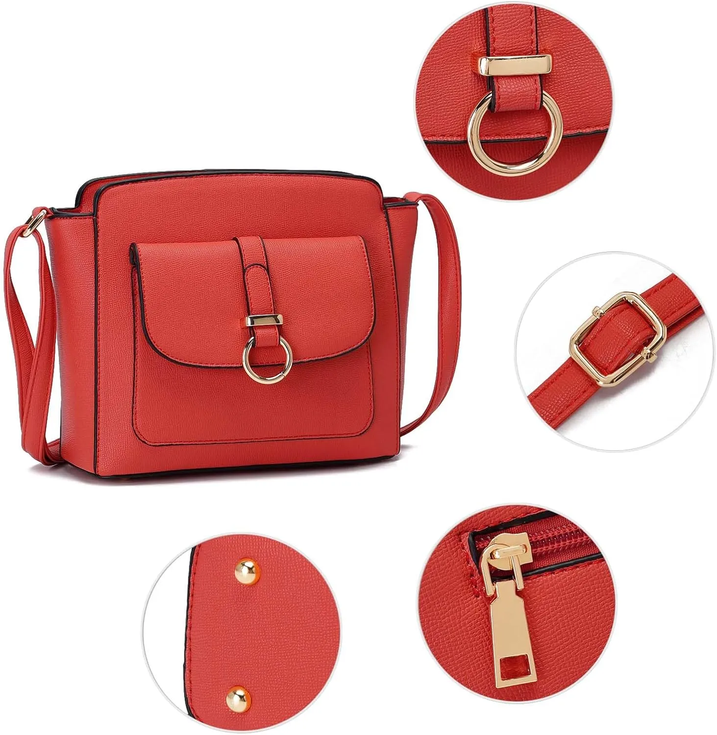 LA TERRE Lightweight Medium Crossbody Bags for Women, Small Crossbody Handbags Vegan Leather Shoulder Bag Purses